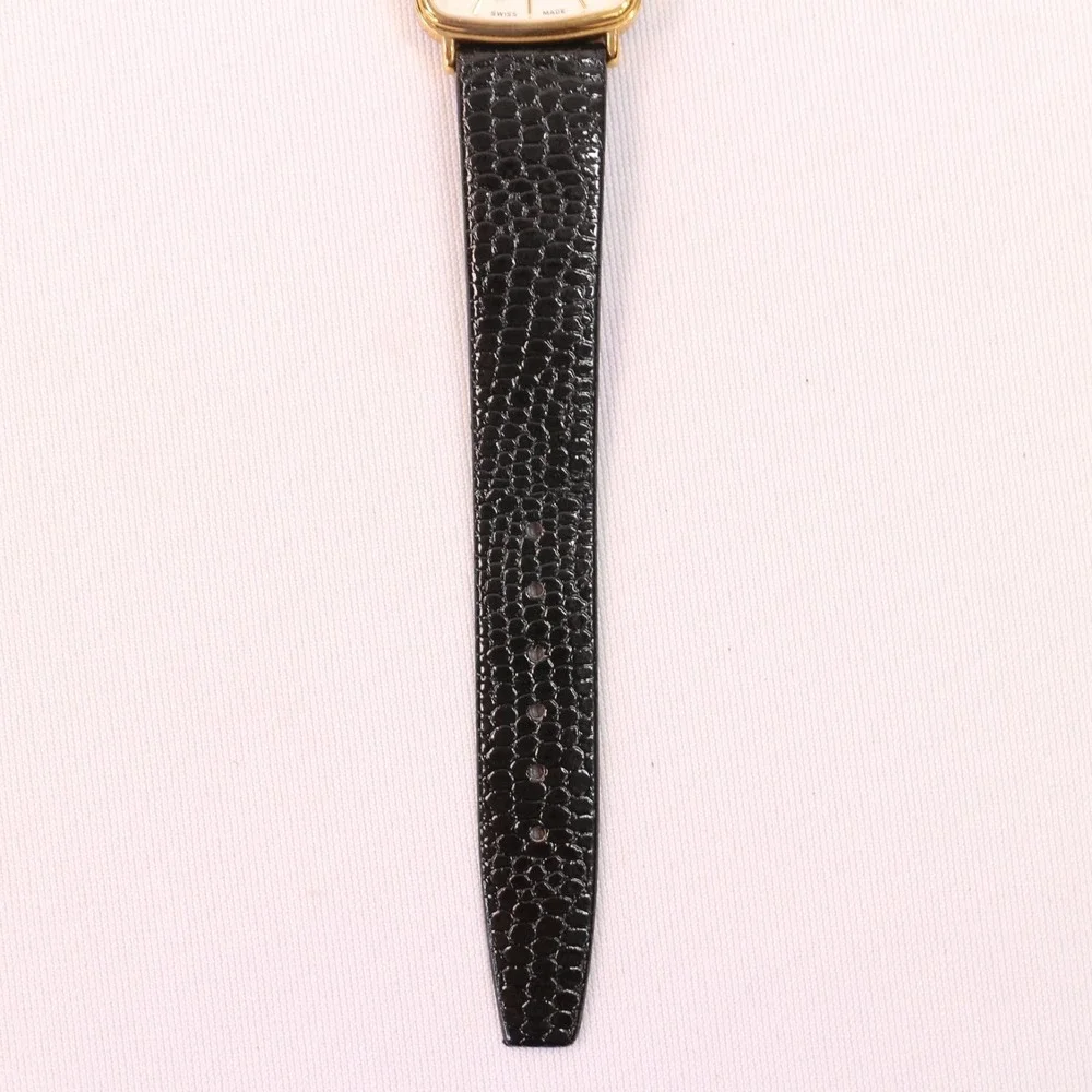 Vintage 1980s VALENTINO Roberto New Old Stock Tank Gold Plated Quartz 25mm Watch